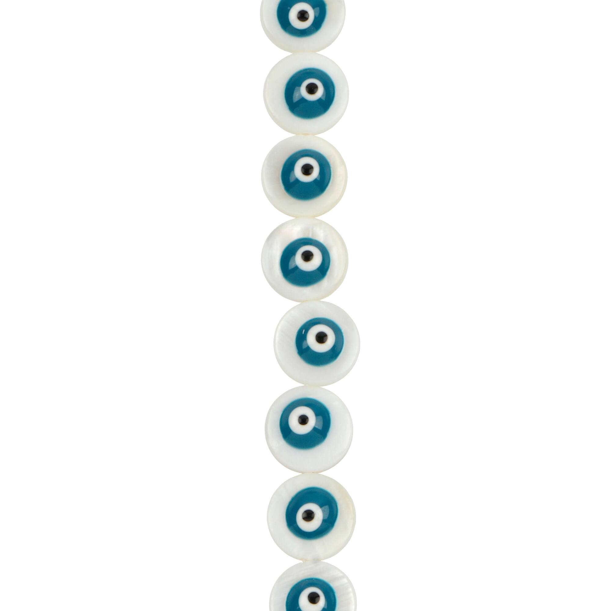 11mm Enamel Eye Lentil Shell Beads by Bead Landing™